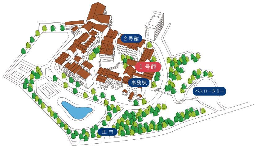 地図：湘南キャンパス1号館1階